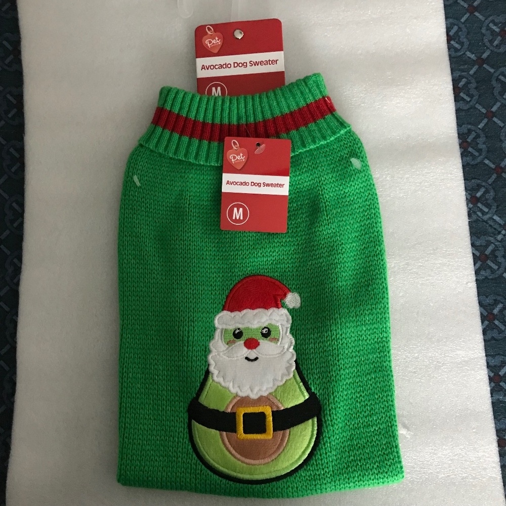 Pet Central Avocado Dog Sweater NEW Size M-14”/35.56cm